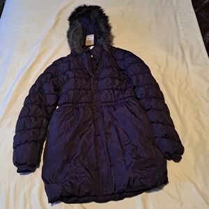 Crazy 8 girls size Large or 10/12 purple long winter jacket, warm New